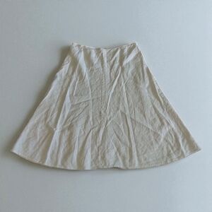 Eileen Fisher White Midi A-Line Skirt Casual Resort Wear